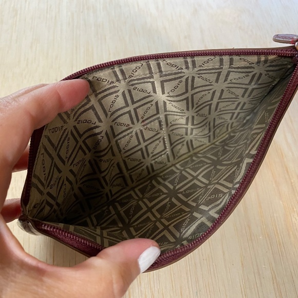 LODIS Red Leather RFID Double Pouch • Zip Close • Wallet - Picture 6 of 9